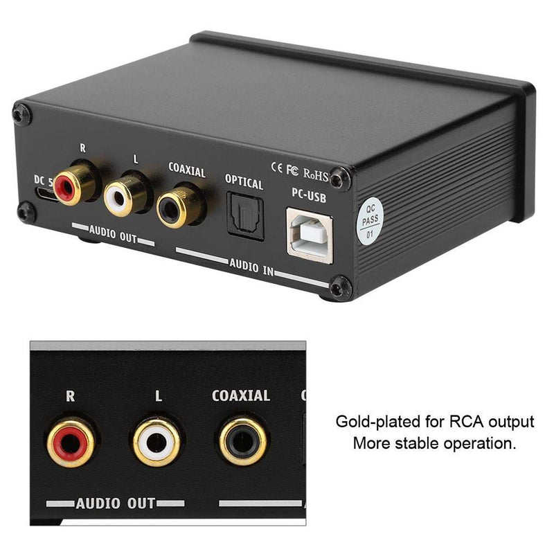 [Australia - AusPower] - Digital to Analog Audio Converter, SPDIF TOSLINK Optical Fiber/Coaxial to Analog L/R RCA + 3.5mm Jack Stereo Adapter DAC Decoder for PS3, for PS4 for Blu-ray Player HDTV DVD Headphone(Black) Black 