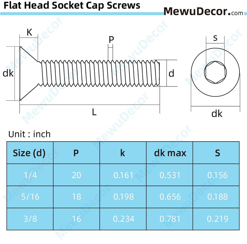 [Australia - AusPower] - 3/8-16 x 2" Flat Head Socket Cap Screws Countersunk Bolts Countersunk Bolts, Alloy Steel Grade 10.9, Fully Threaded, Black Oxide, 20 PCS 3/8-16 x 2" 