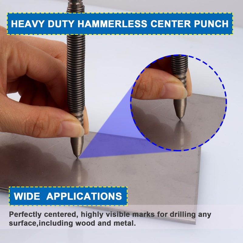 [Australia - AusPower] - Spring Nail Set,Dual Head Nail Setter,4pcs Hammerless Door Hinge Pin Removal Tool,Striking Force Spring Loaded Nail Punch?1/8-in, 3/32-in, 3/16-in, 1/16-in, 1/32-in, 1/8-in? 1/8-in,3/32-in,3/16-in,1/16-in,1/32-in,1/8-in,4pcs 