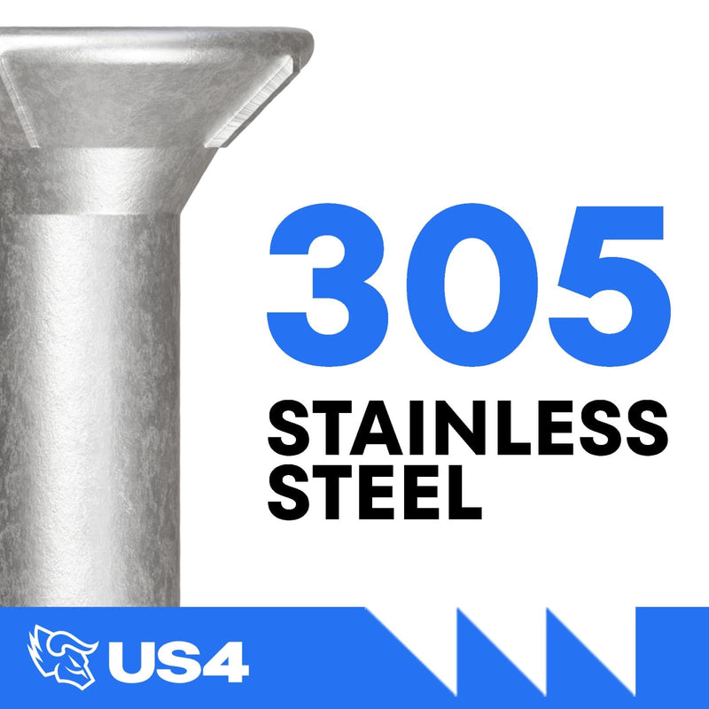 US4 - #10 x 2-1/2" Gray Flat Head Screws Stainless Steel | Stainless Steel Wood Screws | T25 Star Drive | Self-Drilling Screws for Framing, Subflooring & Decking | 305 SS (100, #10 x 2.5 Inches) 100 #10 x 2-1/2"