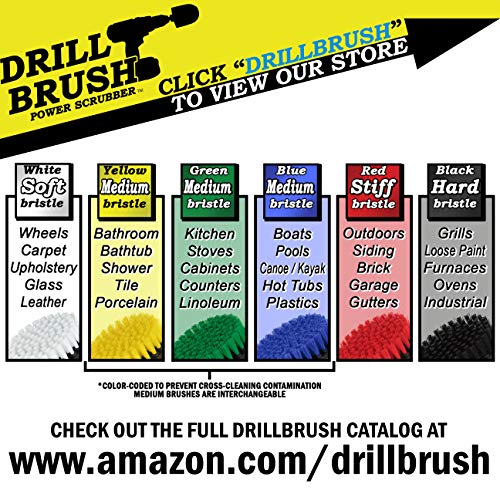 Drillbrush Green – Drill Power Kitchen Scrub Brush Kit – Oven Cleaning Drillbrush Attachment – Drill Scrubber Attachment for Dishes – Stove Cleaning Brush for Drill