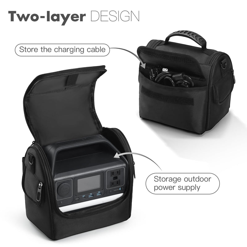 Portable Power Station Carrying Case Bag Compatible with Anker 521 Power Station Generator Protective Shoulder Bag Cover with Pocket for Outdoor Travel Camping Charging Accessories For Anker 521 Power Station