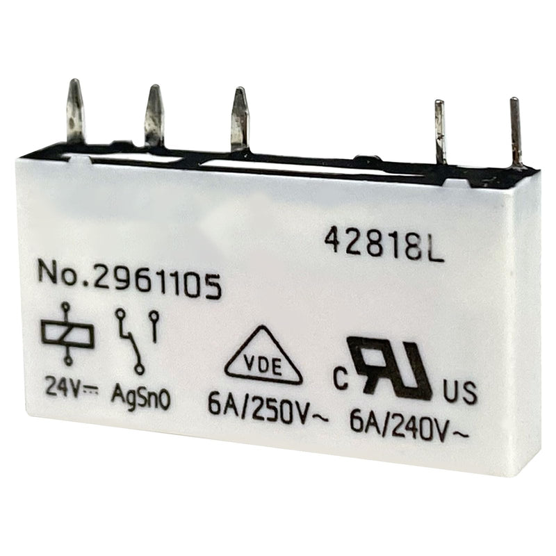 15-Pack No. 2961105 5-Pin Relay, 24V DC 6A Slim Power Relay Replacement for Phoenix Contact REL-MR- 24DC/21, Industrial Interface Electrical Component for PLC Terminal Block and Automation Cabinets 15