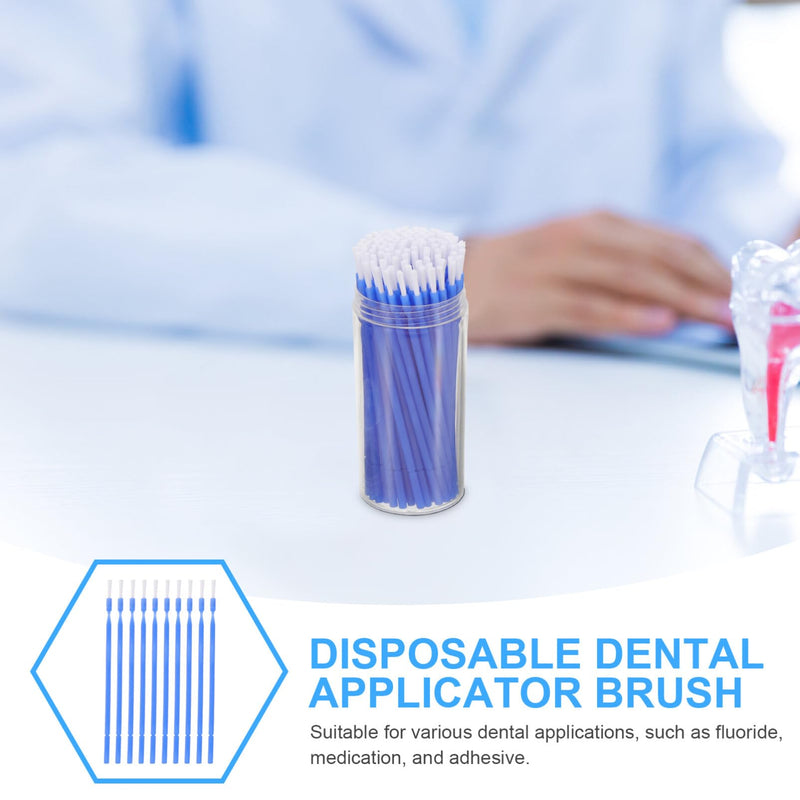 [Australia - AusPower] - 100 Pcs Small Applicator Brush Set - Blue - Bendable Nylon 