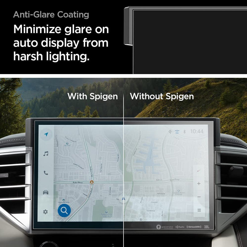 [Australia - AusPower] - Spigen Tempered Glass Screen Protector [GlasTR Slim] designed for Toyota Tundra (2022/2023/2024), Toyota Sequoia (2023/2024) 14 inch Dashboard Touchscreen - Matte/Anti Finger Print 