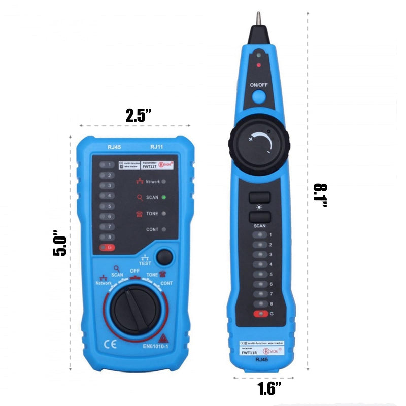 [Australia - AusPower] - Network Cable Tester, Multifunction Digital Signal Cable Toner, Cat5 Cat6 Ethernet LAN Network Wire Tracer with Probe Tone, RJ11 RJ45 Telephone Line Tester for Line Continuity Metal Wire Detector 