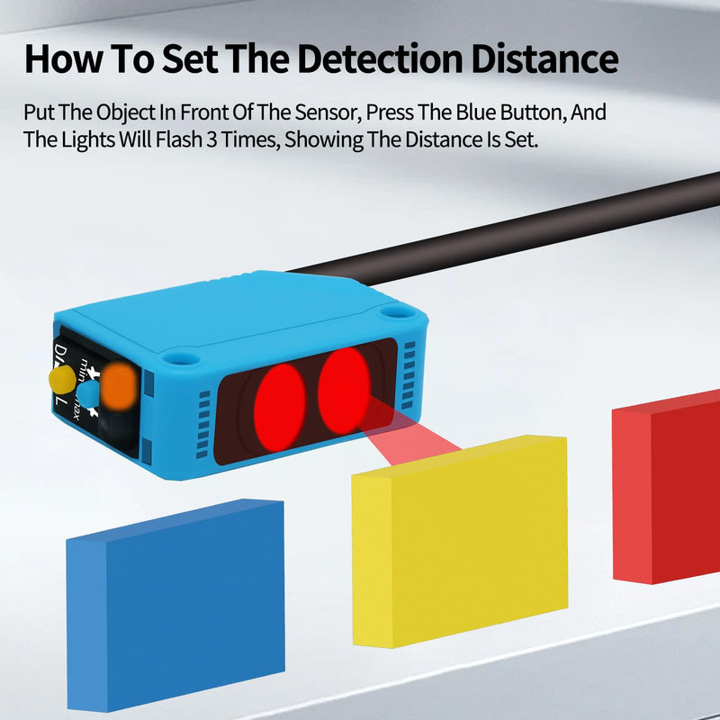 [Australia - AusPower] - Micro Photoelectric Sensor Switch PNP NO+NC,DC10-30V,Distance:80cm/31.52'', AE3Z-D81,Reflective photovoltaic Sensor,Garage Parking sensors,Infrared,Beam mini Small 