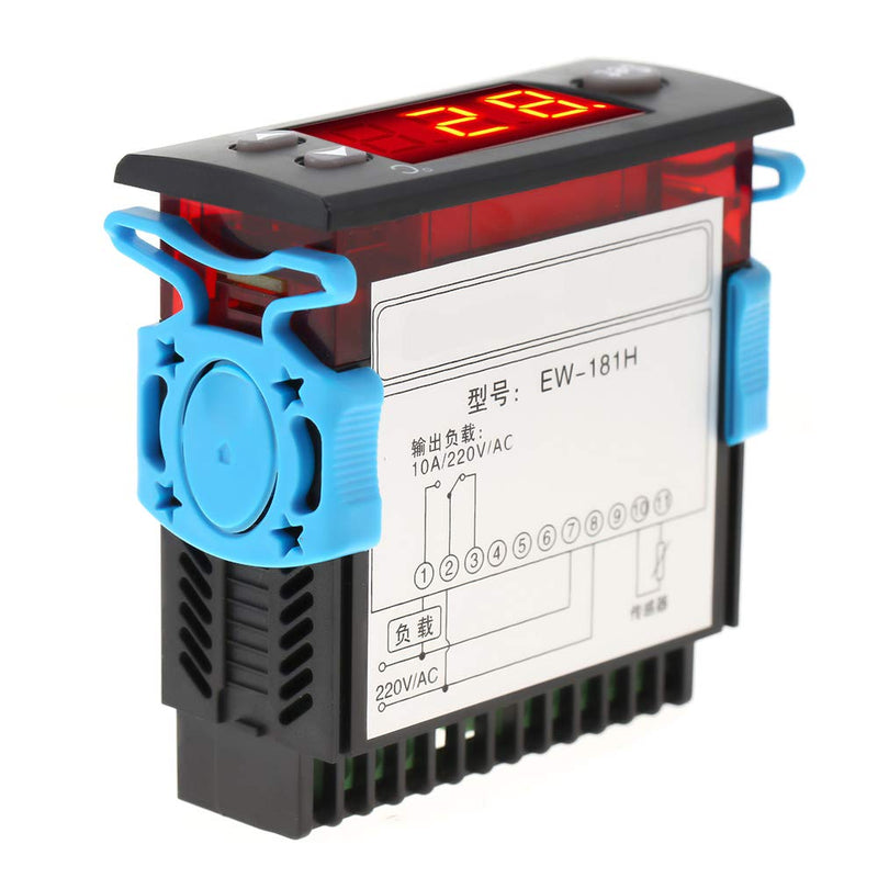 [Australia - AusPower] - Digital Temperature Controller Thermostat EW-181H Temperature Control Meter for Refrigeration and Heating Equipment 10A 3×1.4×3 in -45℃~80℃ 