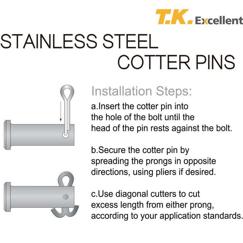[Australia - AusPower] - T.K. Excellent Cotter Pin Assortment,Zinc Plated Premium Quality Cotter Pins Kit,Holds Pins 106Pcs 