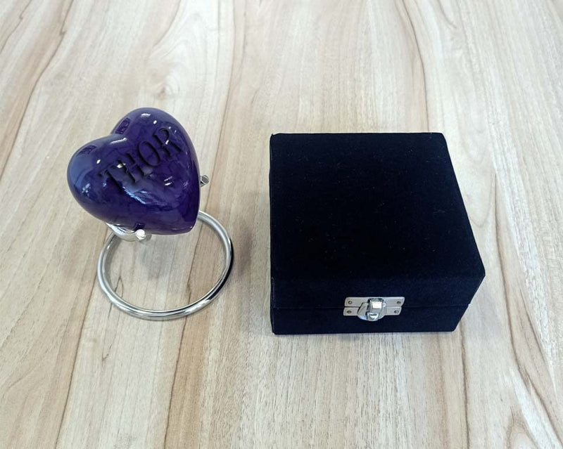Heart Urn - Small Heart Urn - Purple Shine Mini Urn - Small Urns for Human Ashes - Urn - Cremation Urn - Keepsake Urns for Human Ashes
