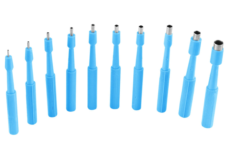 [Australia - AusPower] - Disposable Biopsy Punch Curettes - Box of 10 - Sterile Biopsy Dermal Punch Curette for Piercing with Protective Handle (2 mm) 2 mm 