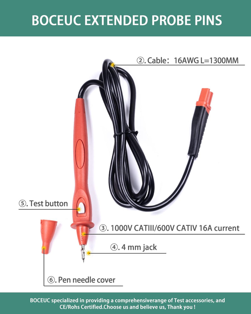 [Australia - AusPower] - Remote Control Probe with Test Button Use for Fluke 1507 1503 1587 1577 1550B Digital Megohmmeter Insulation Resistance Tester Specific Plug 