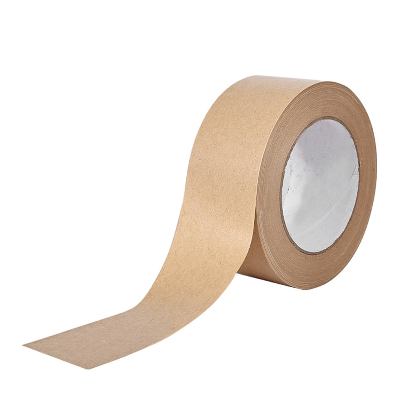 NICENEEDED Water Activated Tape, 2 Inch x 164ft Fiber Reinforced Gummed Tape, Kraft Paper Tape Biodegradable Brown Packing Tape for Security Sealing Heavy Duty Packaging and Shipping