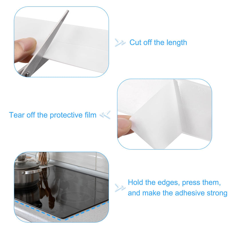 [Australia - AusPower] - uxcell Waterproof Seal Caulk Strip Tape Self Adhesive, 2pcs 10.5 Ft L x 0.87" W PVC Sealing Tape Caulking Tape for Kitchen Countertop, Bathroom, Toilet, Bathtub Floor Wall Corner, White 