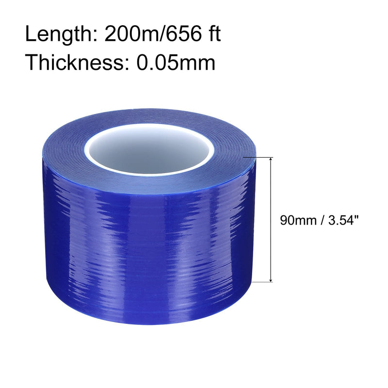 MECCANIXITY Removable Protective Film Tape, 3.54 Inch x 656 Ft Surface Protective Scratch Film Tape Roll for Furniture, Electrical Appliances, Blue