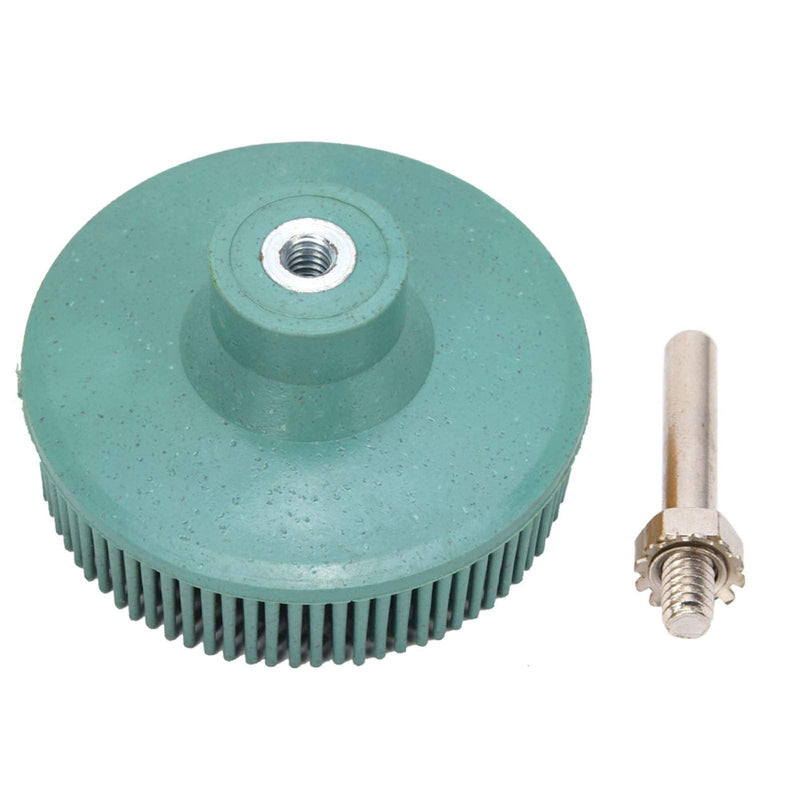 [Australia - AusPower] - Bristle Polishing Brush, 3 Inch Bristle Disc, Emery Rubber Grinding Brush, Deburring Polishing Sanding Disc for Fine Metal Bristle Discs (Green) Green 