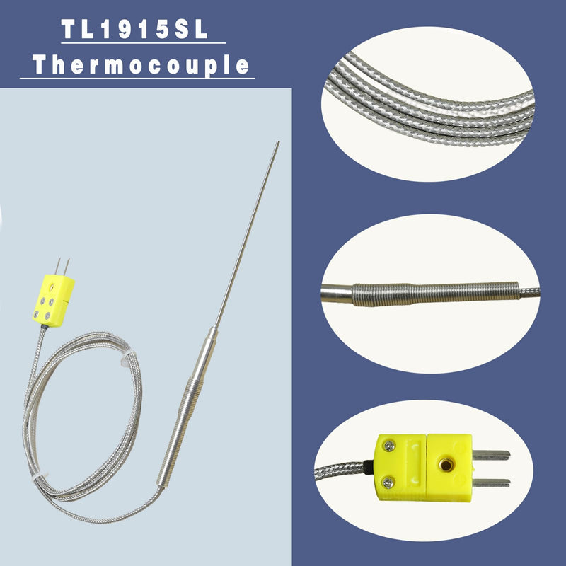 [Australia - AusPower] - 2 Pieces TL1915SL Type K Thermocouple, Probe Length 0.06in/ 6in thermocouple Probe 