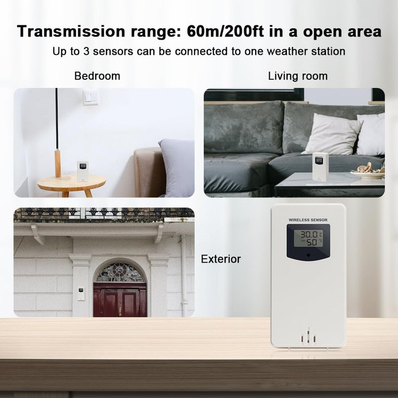[Australia - AusPower] - KETOTEK Indoor Outdoor Sensor Wireless Remote Humidity Temperature Sensor 