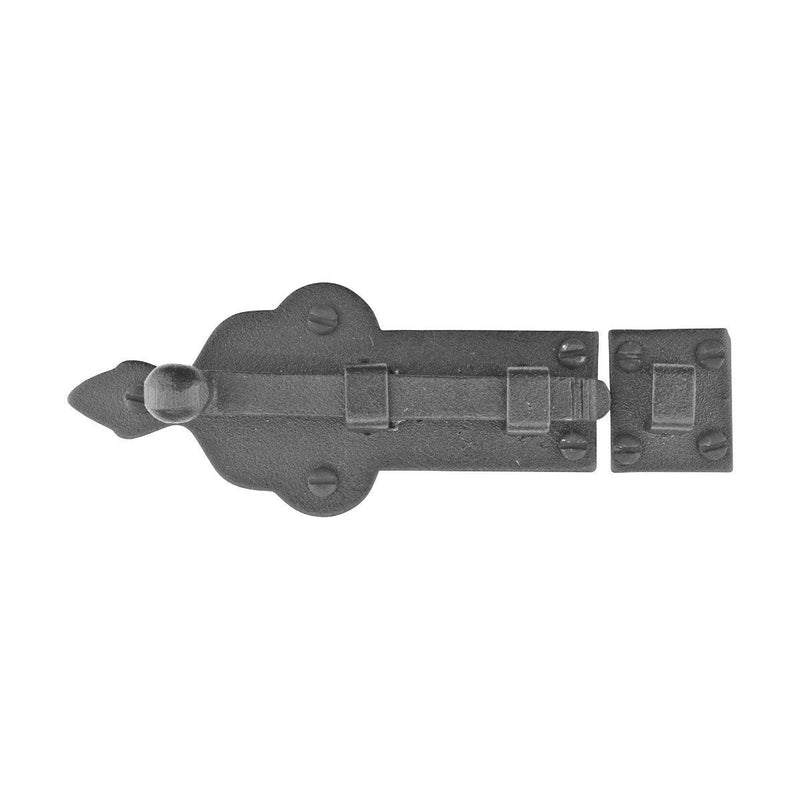 Renovators Supply Manufacturing Slide Bolt Latch 3 3/4 in. Black Wrought Iron Ball Tip Style Slide Bolt with Mounting Hardware Pack of 2 3.75 inch - Ball Tip