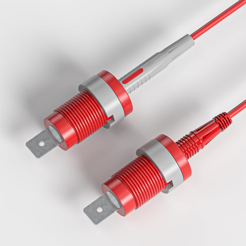 Banana Sockets Panel Mount Sockets Red & Black Pack of 10 | 4mm PA Thread Nickel Plated Copper Plug (9mm/4mm Bore) 32A 600V Twist Lock 10 Stück