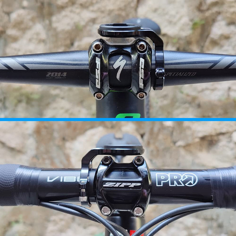 [Australia - AusPower] - Mountain Bike Mount for Garmin Edge Wahoo Elemnt Bryton Rider Stages Dash Hammerhead Karoo, Bike Stem Mount for Handlebar 31.8mm(Black) 