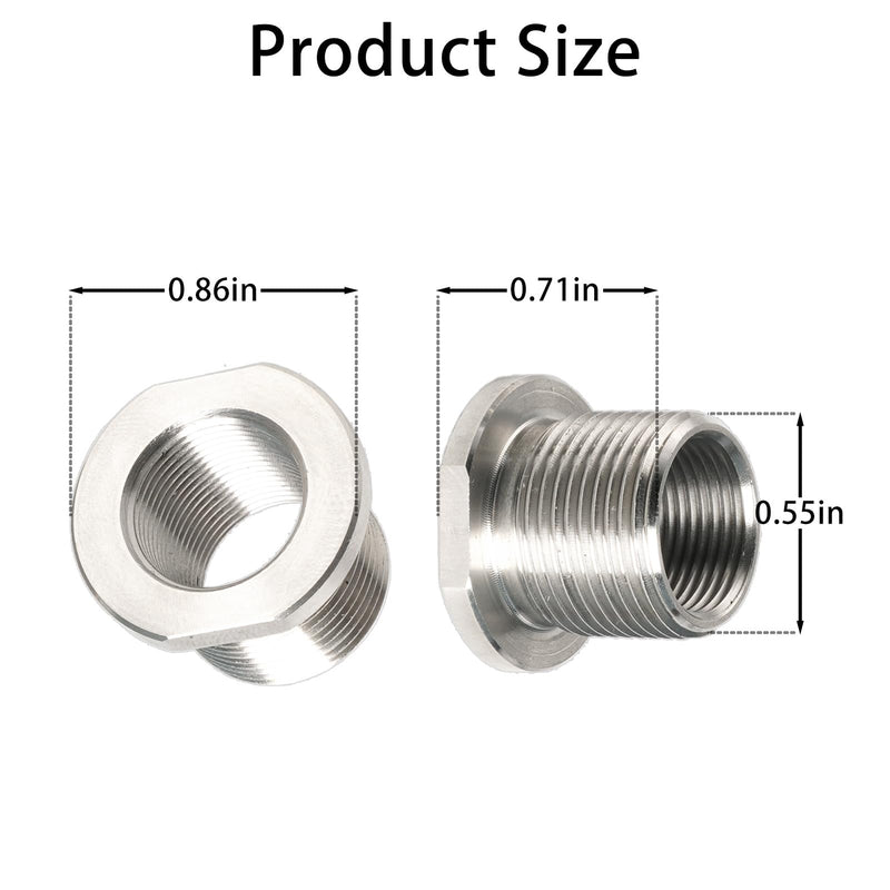 [Australia - AusPower] - 2 Pack Thread Adapters and Washers?1/2x28 to 5/8x24 Stainless Steel Thread Protector with Rubber Washer (Silver) Silver 