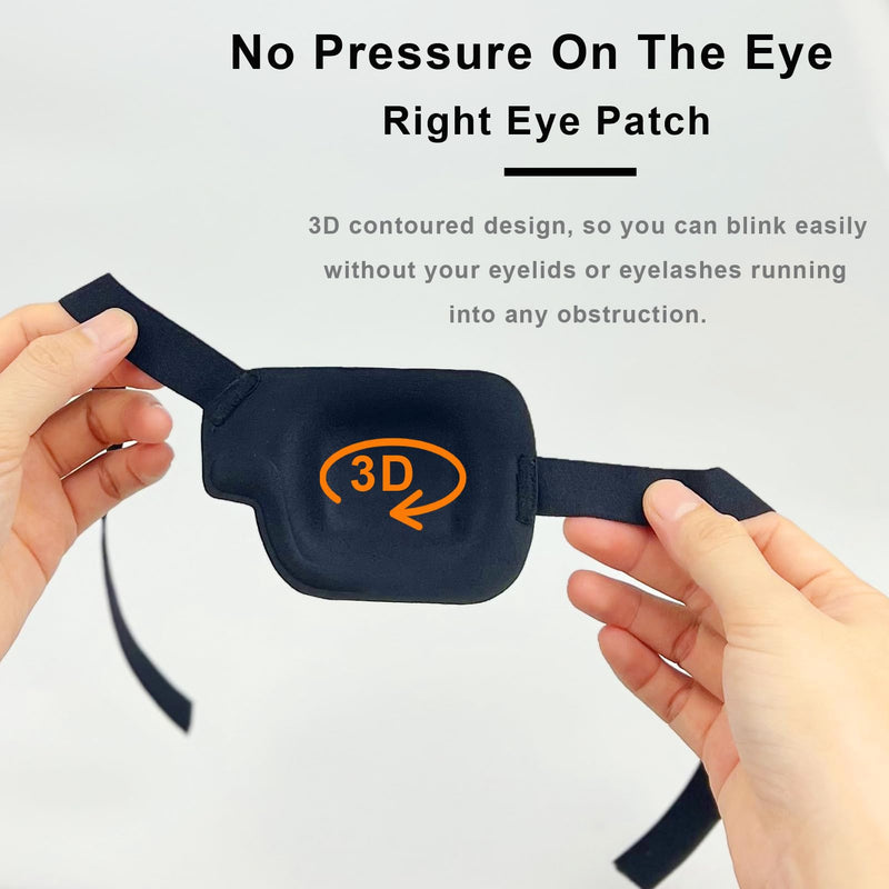 [Australia - AusPower] - Eye Patch, 2PCS Medical Eye Patches for Adults Kids, 3D Amblyopia Lazy Eye Patches for Right Eye (Right) 