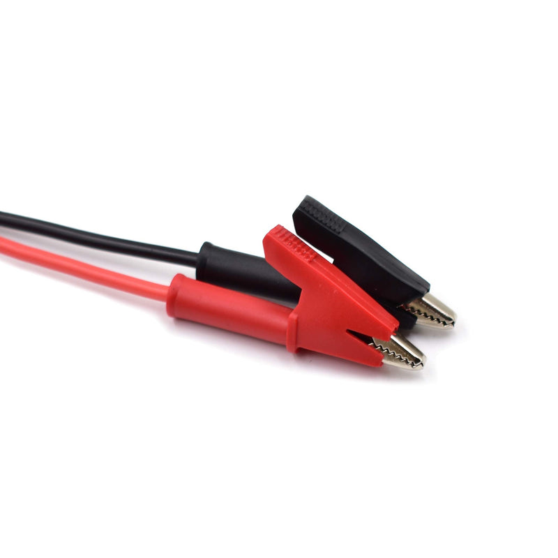 [Australia - AusPower] - 2 Pcs Dual Ended Crocodile Alligator Clips, 14AWG Test Lead Wire Cable with Insulators Clips, 10 ft Test Flexible Cable with Protective Jack Copper Clamps for Electrical Testing 2Pcs-10ft 