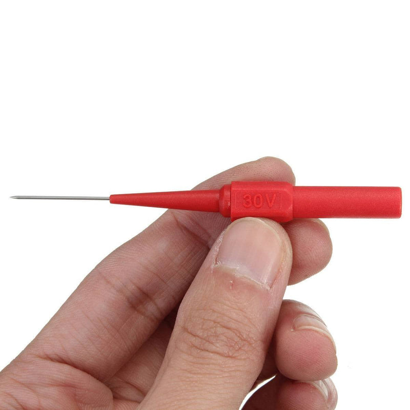 [Australia - AusPower] - TP161RDx5 Insulation Piercing Needle Non-destructive Pin Test Probes,4mm Banana Socket for Car Tester Red/Black 