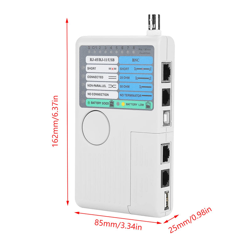 [Australia - AusPower] - Network Tester, Cable Tester, USB LAN Tester, Network Meter, Patch Cable Line Tester, LAN Tester, for RJ45 RJ11 BNC Cable, Short Circuit, Cross Interrupt State 