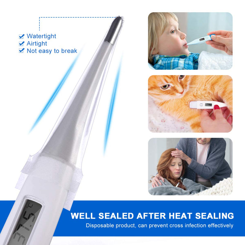 [Australia - AusPower] - Healifty 200Pcs Thermometer Covers for Digital Thermometers, Disposable Probe Covers, Oral Thermometer Sleeves for Oral Ear Recta Thermometer 