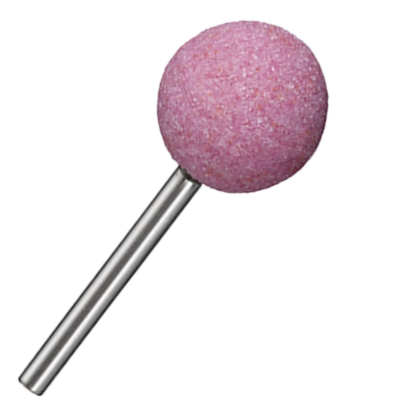 [Australia - AusPower] - 1/4 Inch Shank Ball Shaped Abrasive Mounted Stone Grinding Wheel Rotary Tools Deburring Polishing Head 6x20mm Pink（10Pcs） 
