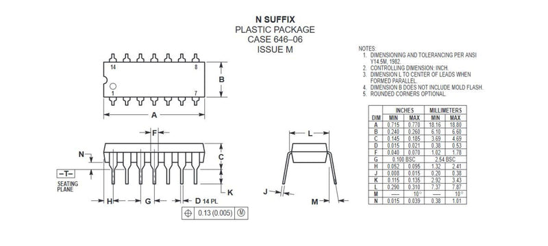 [Australia - AusPower] - 10pcs SN74LS00N 74LS00 LS00 Quadruple 2-Input Positive-Nand Gates Chip IC,Dip-14. 
