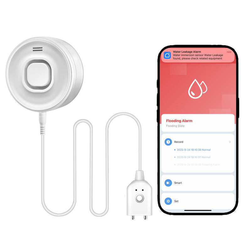 [Australia - AusPower] - WiFi Water Leak Detector for Home & Basement – 100dB Alarm, Tuya APP Alerts, Compatible with Alexa, 2.4G WiFi (No Hub Required) 