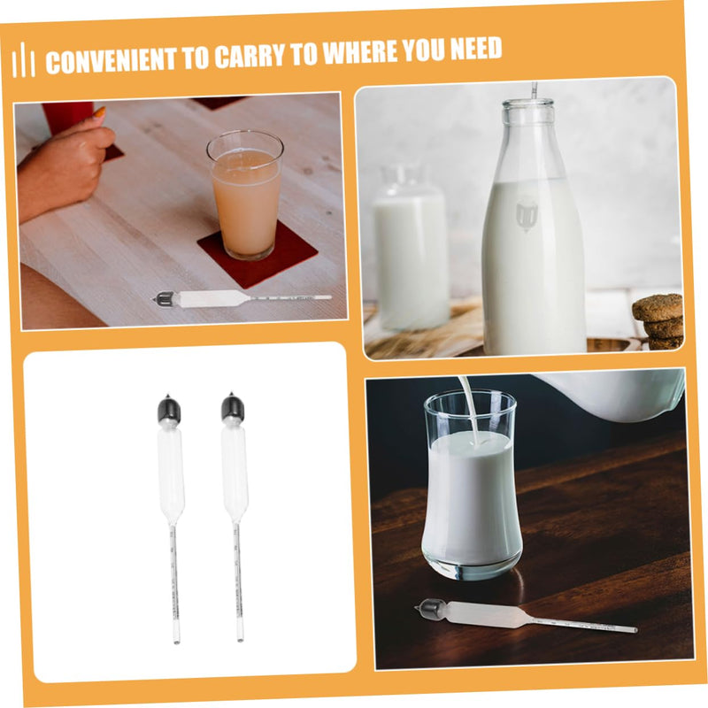 [Australia - AusPower] - 2pcs High Precision Lactometer Milk Density Kit for Cow Goat Milk Easy to Use Hydrometer 