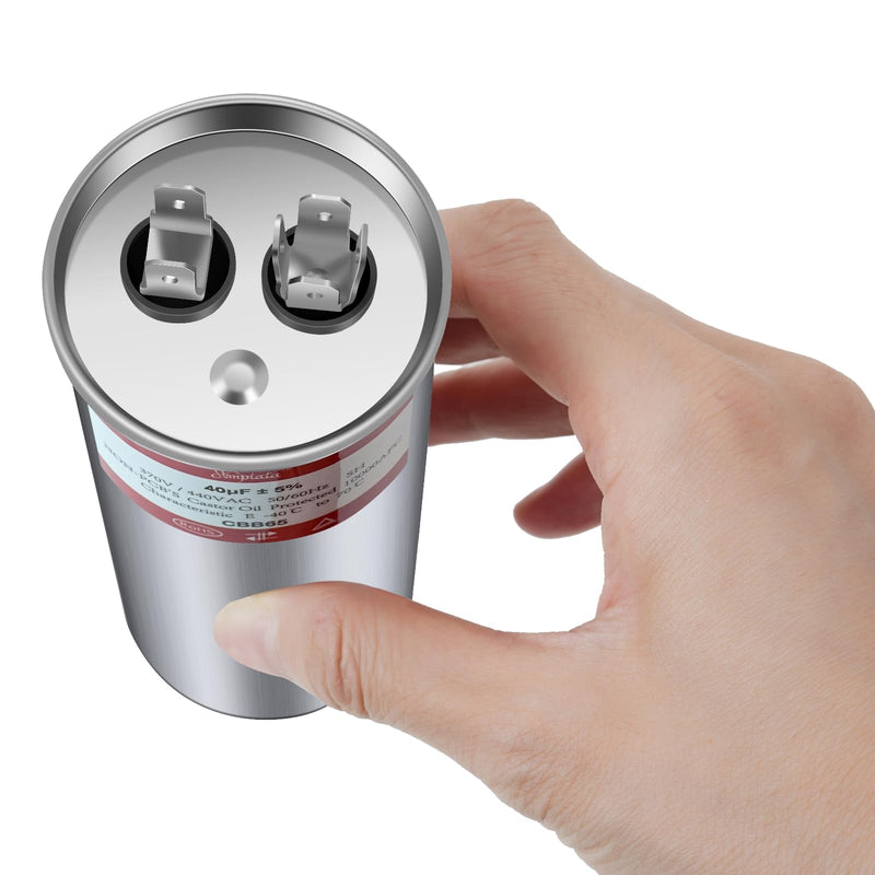 [Australia - AusPower] - AC Capacitor, 40uf CBB65 Capacitor for AC/HVAC/Air Conditioner/Pool Pump/Condenser Fan Run Motor Start, 40MFD CBB65 370VAC 440VAC 450VAC 50/60Hz Carrier 