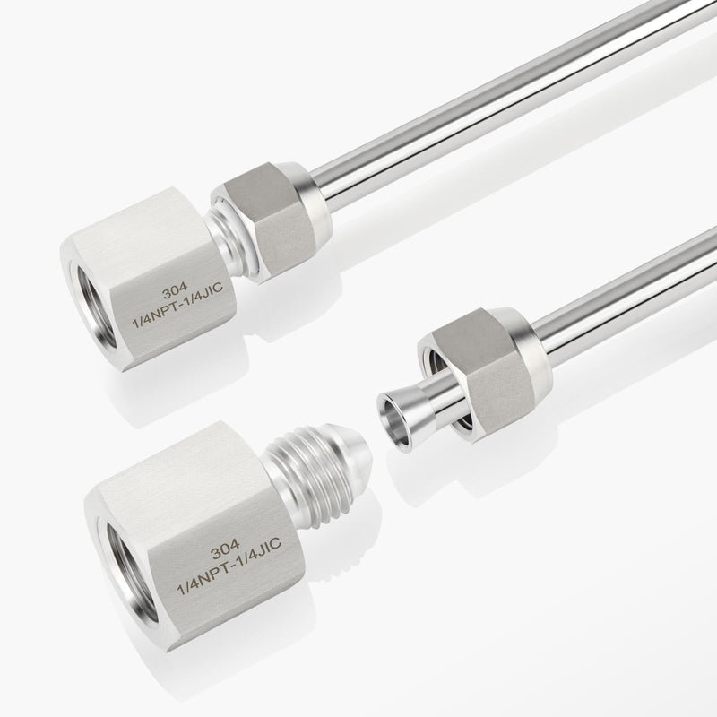[Australia - AusPower] - TAISHER 5PCS Forging of 304 Stainless Steel JIC Flare Tube Fittings, 1/4" JIC Male x 1/4" NPT Female, Half Union 1/4" JIC x 1/4" FNPT 5 