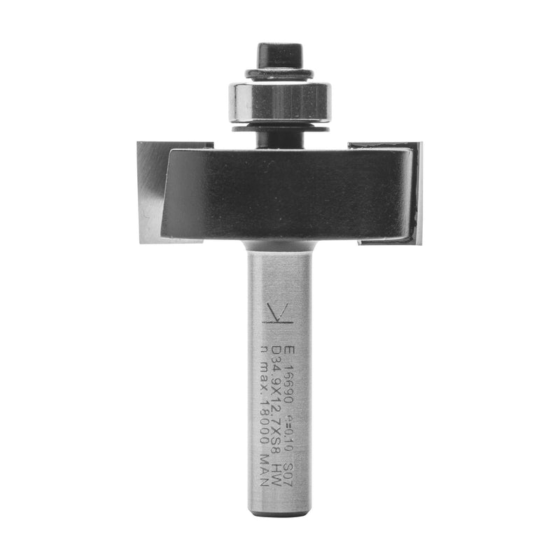 [Australia - AusPower] - ENT Rebate Cutter Set TC Shank (C) 8 mm, Diameter (A) 34,9 mm, B 12,7 mm, D 32 mm, with Ball Bearing 