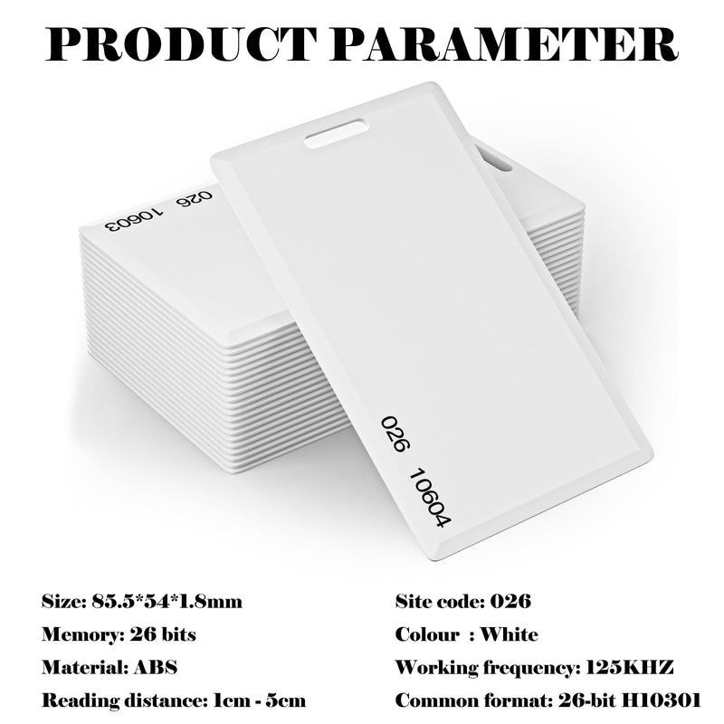 [Australia - AusPower] - 10 Pack 26 Bit Proximity Clamshell Weigand Prox Swipe Cards Key Card Compatable with ISOProx 1386 1326 H10301 Format Readers and Systems, Works with Most Access Control Systems 10 pcs 