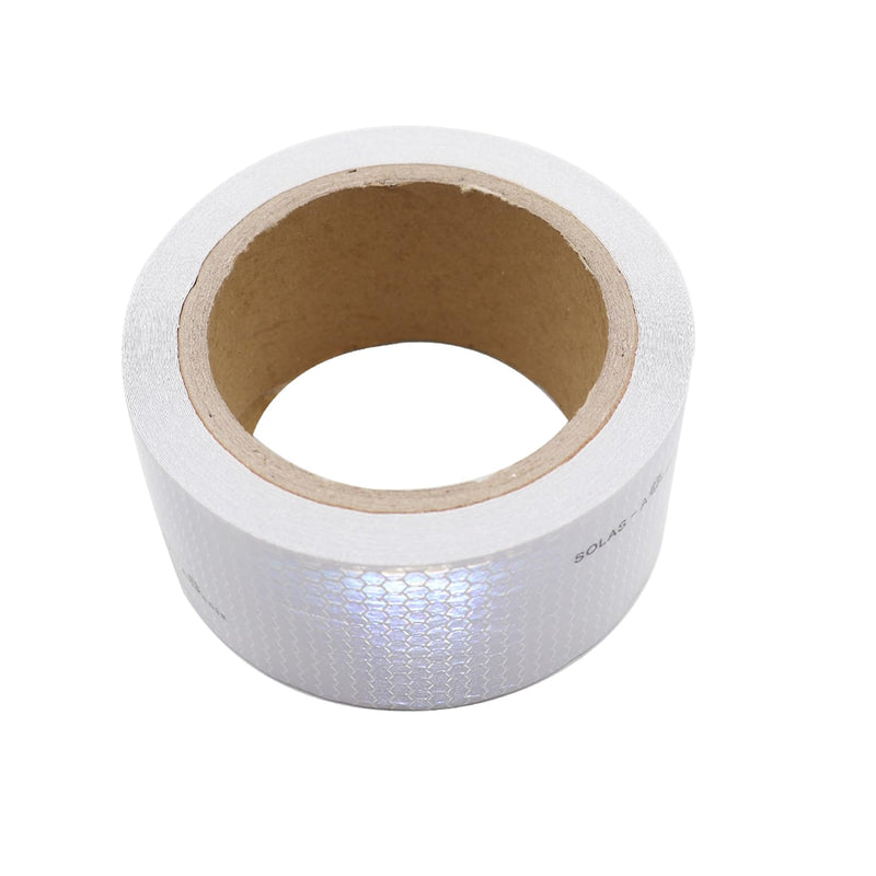 Solas Reflective Marine Tape Silver Waterproof Glass Bead Safety Warning Tape High Adhesive(2IN X 32FT) 5CM X 10M Universal Application for Cars, Trailers, Boats, Motorcycles
