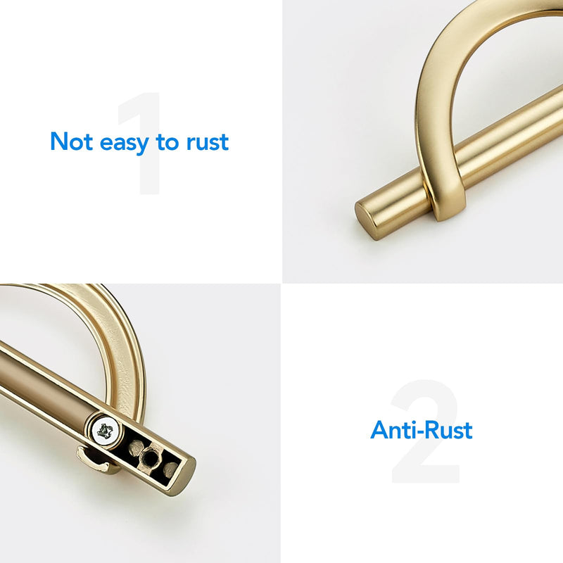 HOME EDIT Brushed Brass Cabinet Pulls, 5 Inch Hole Center, 128 mm, Curved Design Cabinet Handles for Kitchen,Cupboard, Drawer & Bathroom 10 Pack
