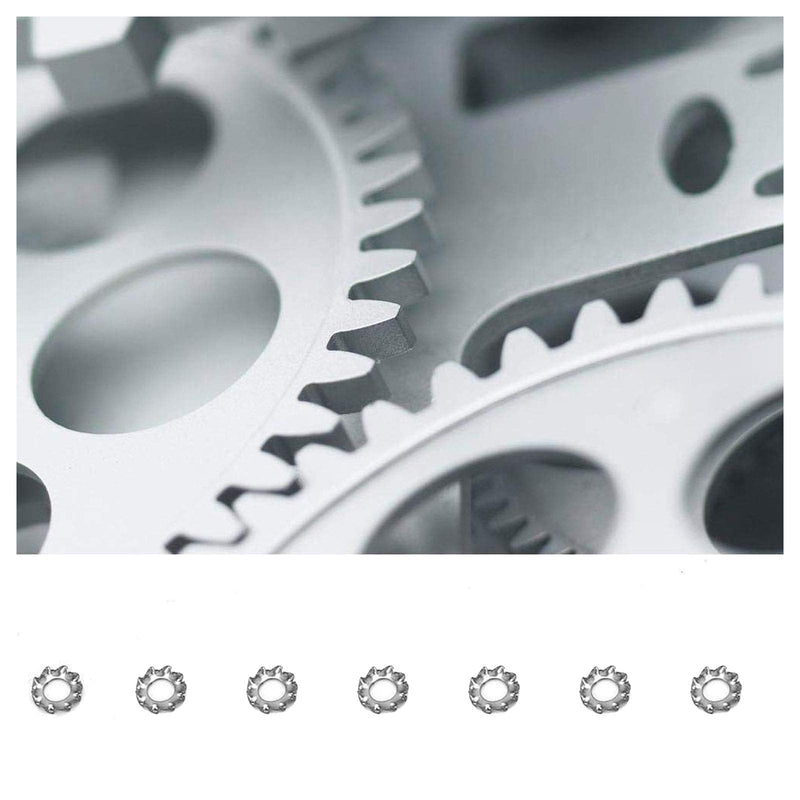 [Australia - AusPower] - M4 304 Stainless Steel External Tooth Star Lock Washers Silver Tone?100Pcs? M4 