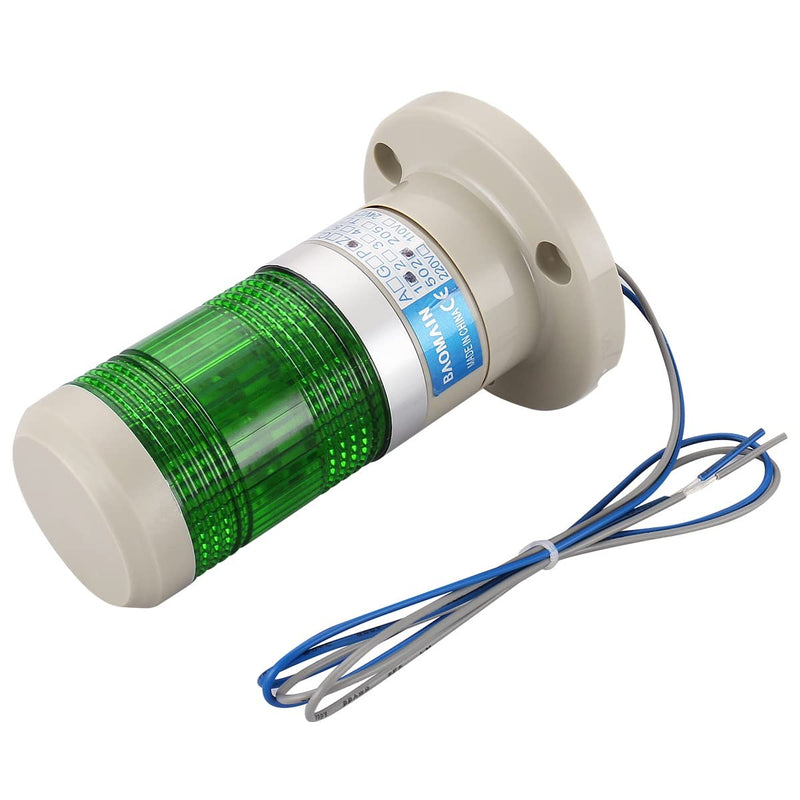 [Australia - AusPower] - Baomain Warning Continuous Light 24 VDC Green LED Industrial Signal Light Tower Lamp LTP-502T 