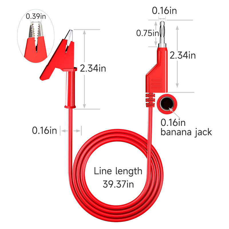 [Australia - AusPower] - Goupchn 15PCS Test Leads Kit Alligator to Alligator Clip Dual-ended, Stackable Banana to Banana Plug, Stackable Banana Plug to Alligator Clip Copper Flexible Cable Wires for Electrical Testing 3.3ft/1 