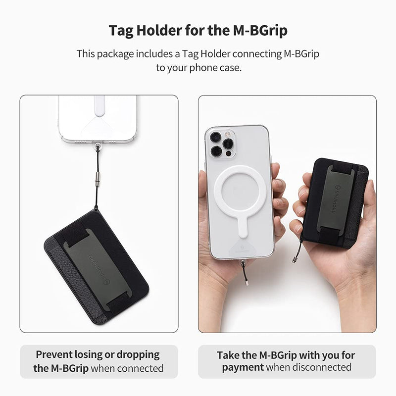[Australia - AusPower] - 3 in 1 Magnetic Card Holder, Sinjimoru Magnetic Wallet for MagSafe as Cell Phone Wallet Stick On with Phone Grip Holder & Mobile Phone Kickstand iPhone 15 14 13 12 Series. M-Bgrip Black 
