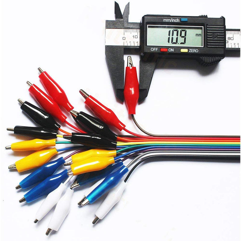 [Australia - AusPower] - Alligator Clip to Breadboard Jumper Wire Test Lead Dupont Cable 10pin 20cm Male Female for Arduino Microbit Nano LED Strip 