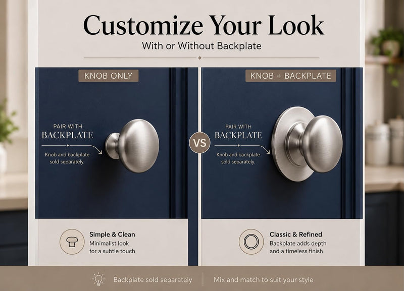 trust4care 4-Pack Extra Large Brushed Satin Nickel Bi-fold Closet Dummy Door Knobs with Wide Base, Brass Wardrobe Dresser Kitchen Cabinet Pantry Doorknobs, 1-3/5“ Bathroom Drawer Pulls Handles Set of 4
