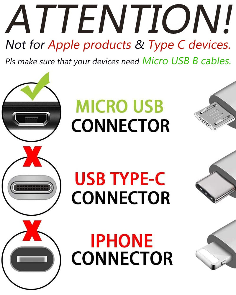 [Australia - AusPower] - Micro USB Cable, 2 Pack (6FT, 6FT), Fast Charging High Speed Android Phone Cable for Samsung Galaxy S7 Edge S6 S5 and More, Trustable Black 6ft-2 