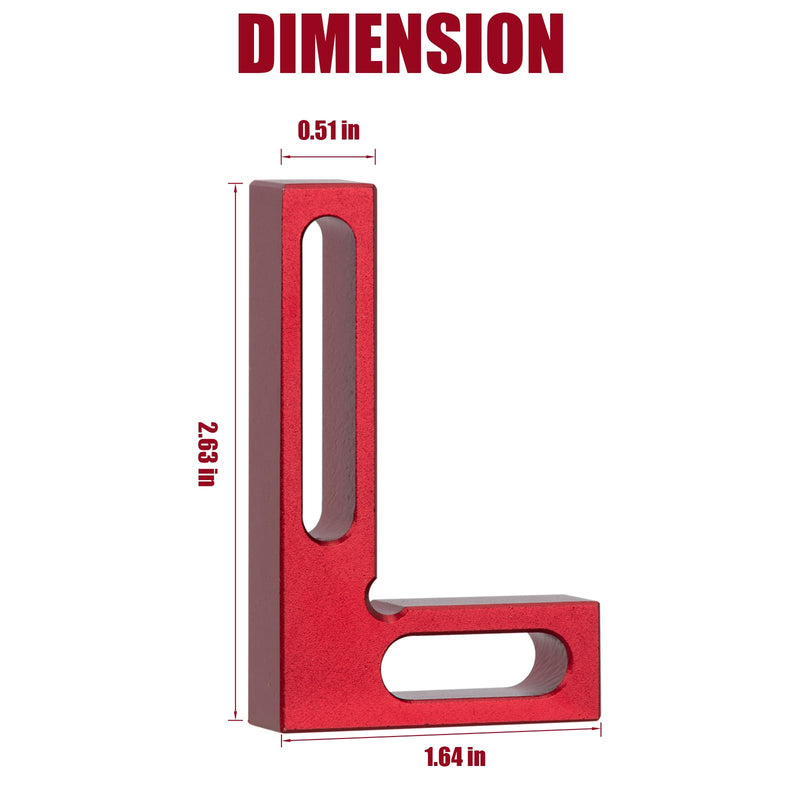 [Australia - AusPower] - 90 Degree Mini Positioning Square, Premium Precision Woodworking Carpenter Corner Tool Right Angle Clamp, for Checking Edge of Carpenter Cutting Tool for Square (Red) Red 