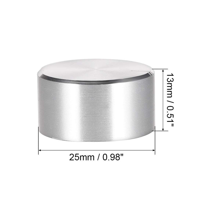 [Australia - AusPower] - uxcell 2pcs Potentiometer Knob Knurled Shaft Silver Tone Aluminum Smooth Surface Rotary Knob 25mmx13mm Volume Control Knob 